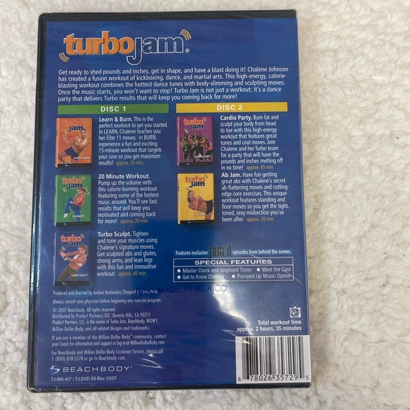 Turbo Jam: 5  Workouts - Learn & Burn, 20 Minute, Turbo Sculpt, Cardio - NEW - Picture 2 of 3